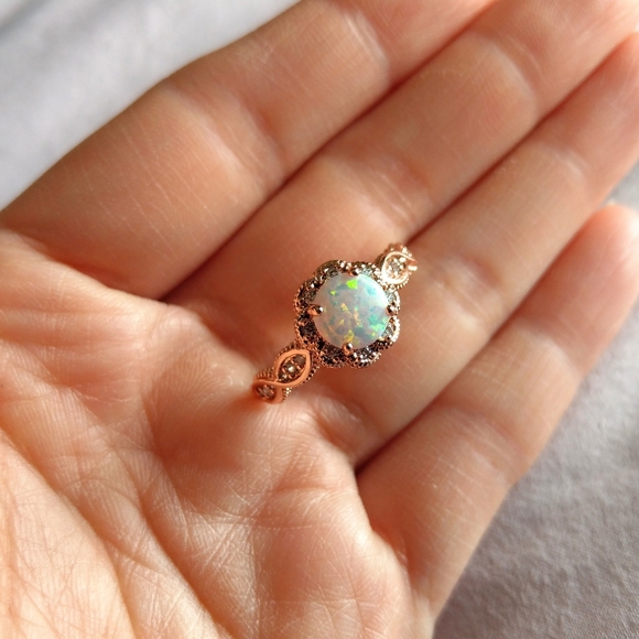 🔥LAST 1🔥NEW ROSE GOLD FIRE OPAL RING - Picture 5 of 11